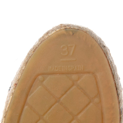 Chanel Lambskin CC Espadrilles 37 Beige Black 9 of 11