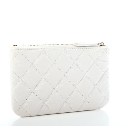 Chanel Caviar Quilted Small Cosmetic Case White 3 of 8