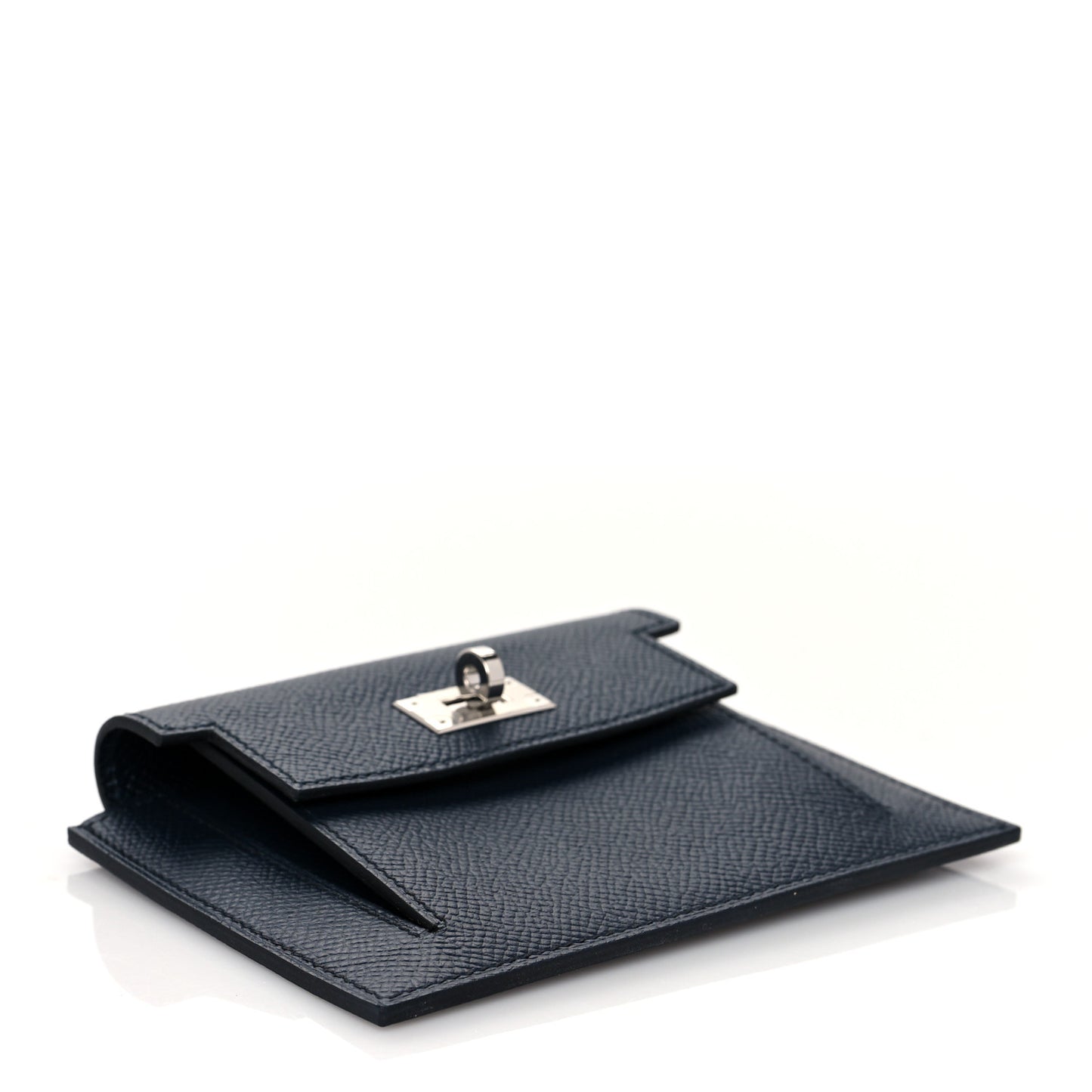 Epsom Kelly Pocket Compact Wallet Bleu Indigo