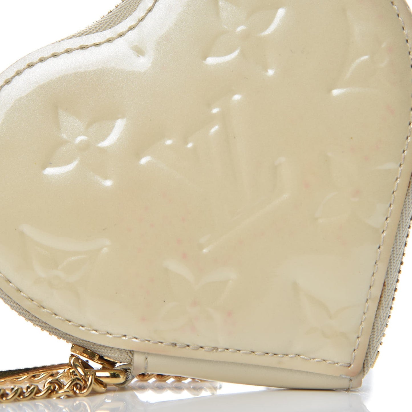Vernis Heart Coin Purse Blanc Corail