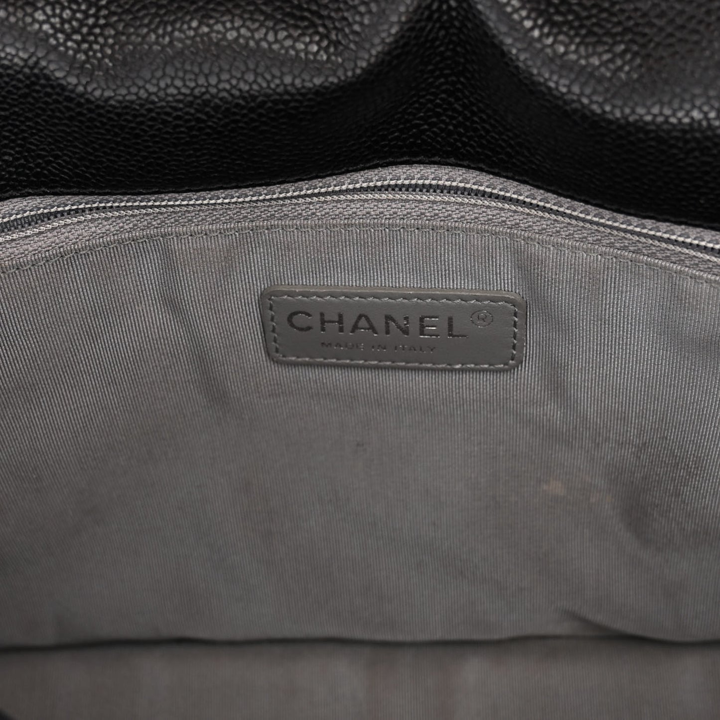 Caviar Quilted Large French Riviera Flap Black