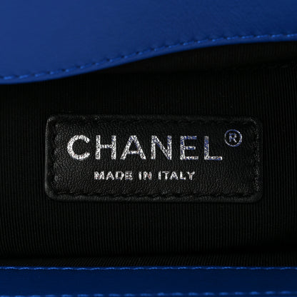 Chanel Patent Calfskin Quilted Medium Plexiglass Boy Flap Blue 6 of 10
