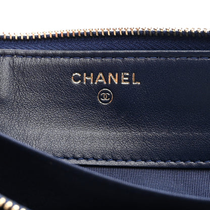 Chanel Caviar Quilted Small Zipped Boy Pouch Navy 8 of 10