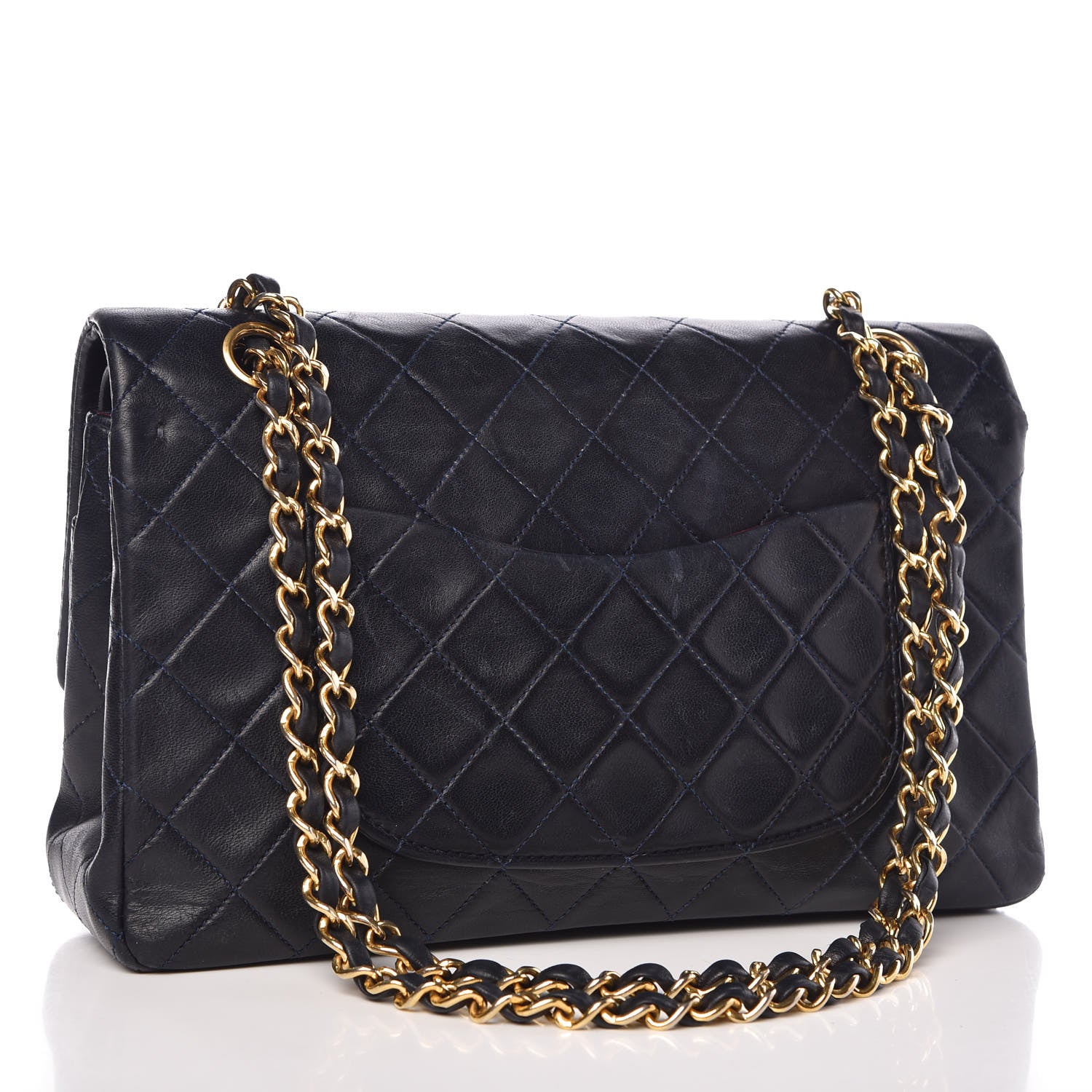Chanel Lambskin Quilted Medium Double Flap Navy 4 of 16