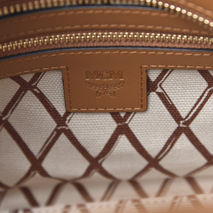 MCM Visetos Mini Toni Shopper Tote Cognac 7 of 9