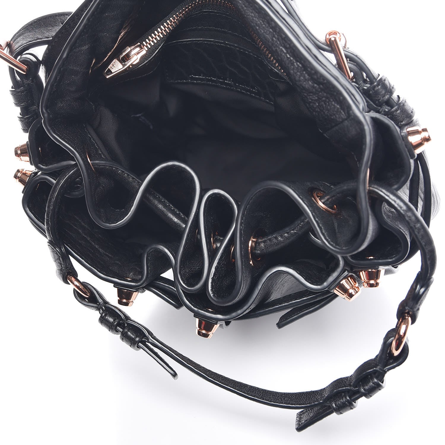 Alexander Wang Pebbled Lambskin Diego Bucket Black Rose Gold Hardware 5 of 8
