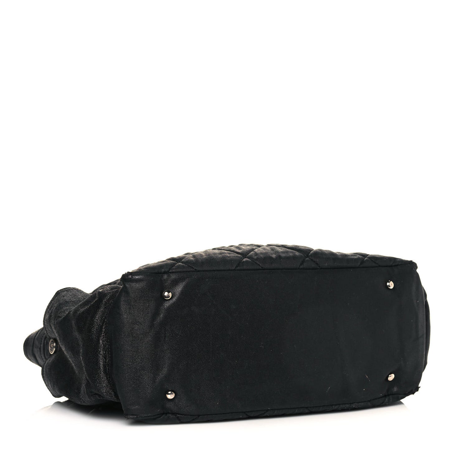 Coated Canvas Quilted Large Paris Biarritz Tote Black