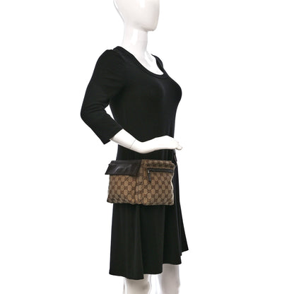 Gucci GG Monogram Double Pocket Belt Bag Dark Brown 2 of 15