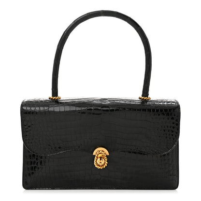 Hermes Shiny Crocodile Sac Cordeliere Black 1 of 10