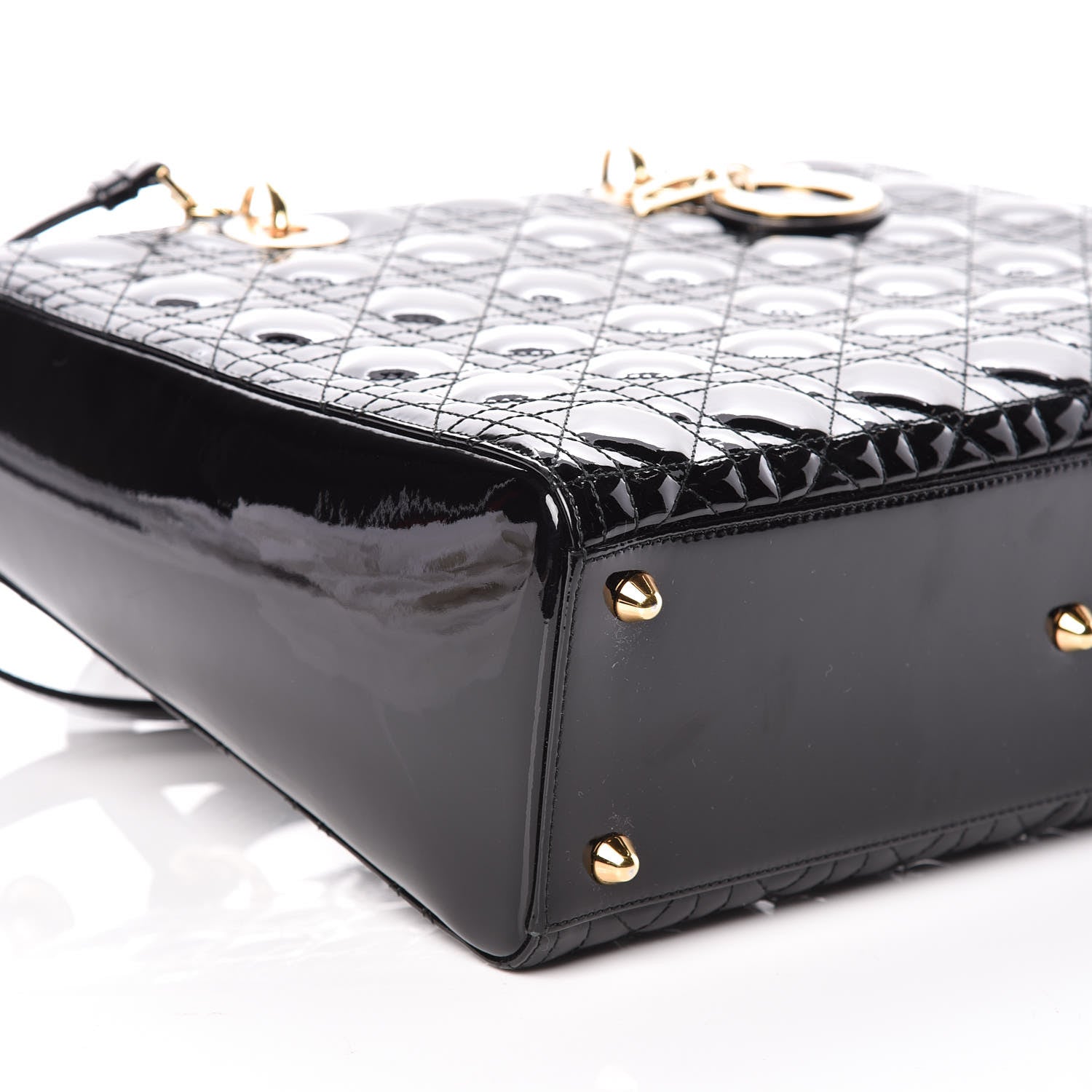 Christian Dior Patent Cannage Large Lady Dior Black 5 of 9