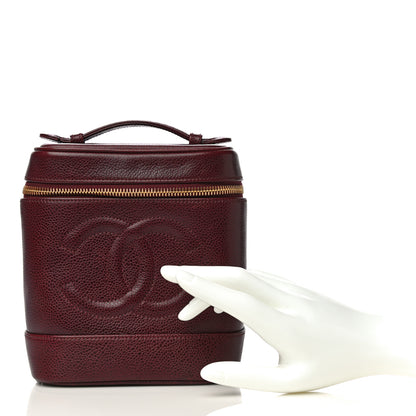 Chanel Caviar Vanity Cosmetic Case Burgundy 2 of 11