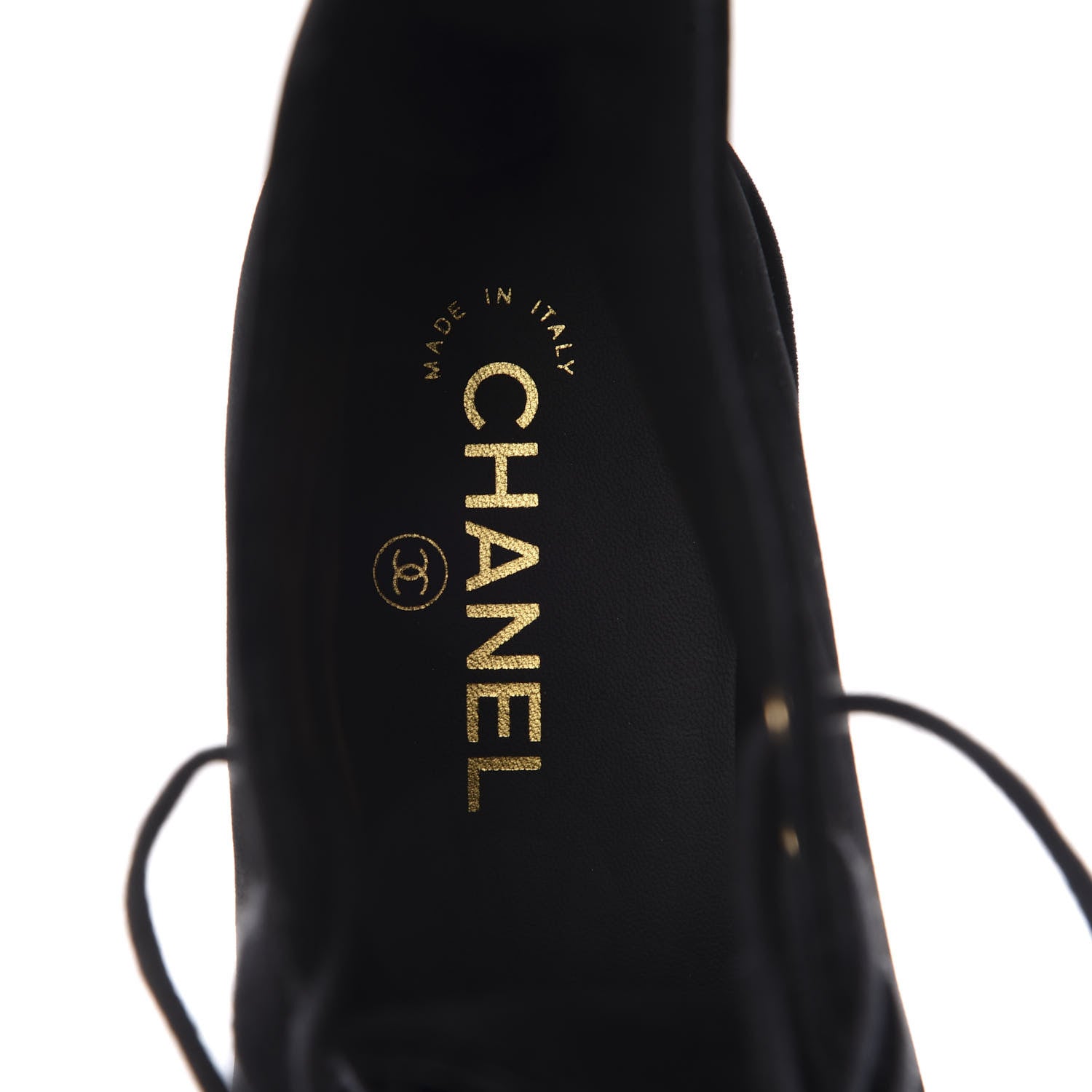Chanel Velvet CC Lace Up Boots 40.5 Black 6 of 8