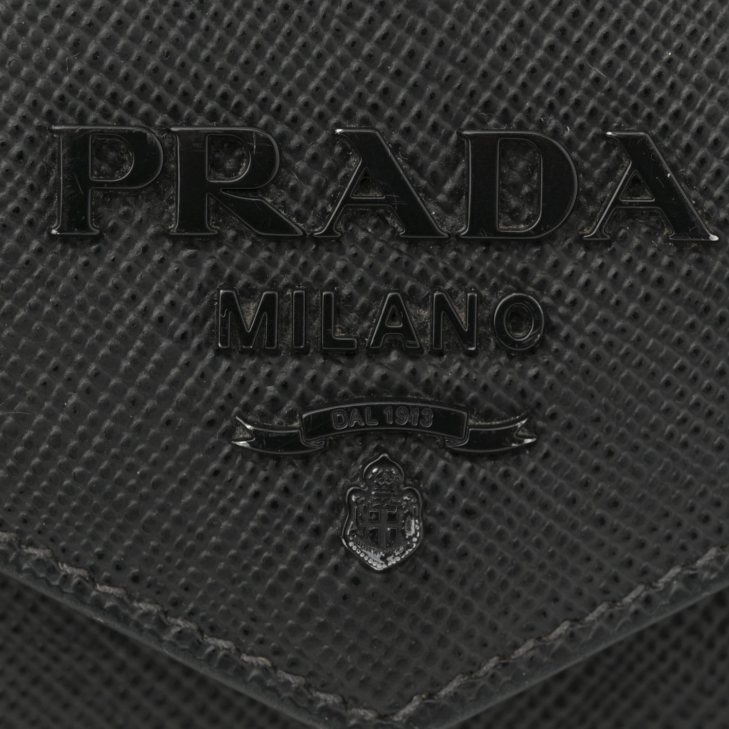 Prada Saffiano Cuir Calfskin Monochrome Envelope Wallet on Chain Shoulder Bag Black 14 of 16