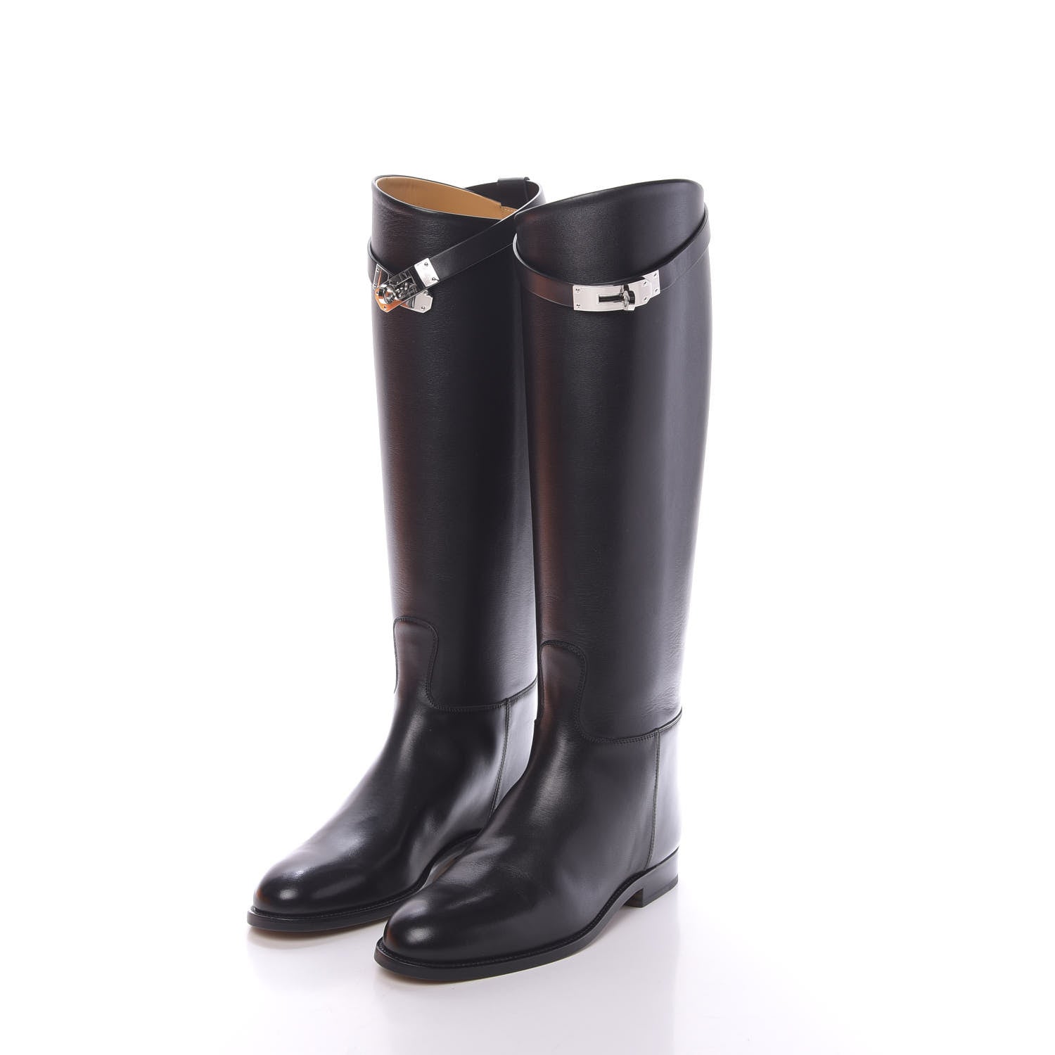 Hermes Box Kelly Jumping Boots 38 Black 2 of 9