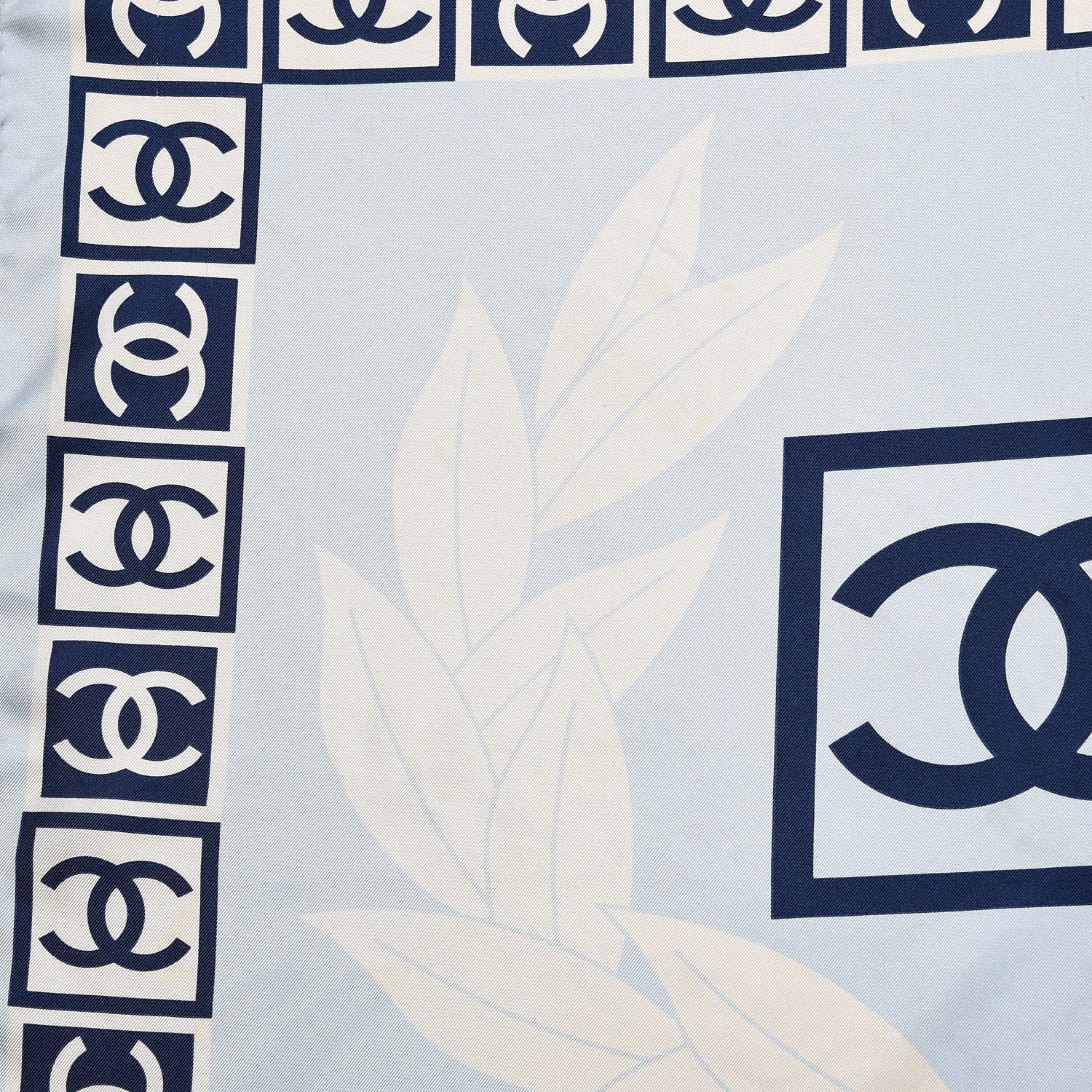 Chanel Silk CC Square Scarf Blue 5 of 7