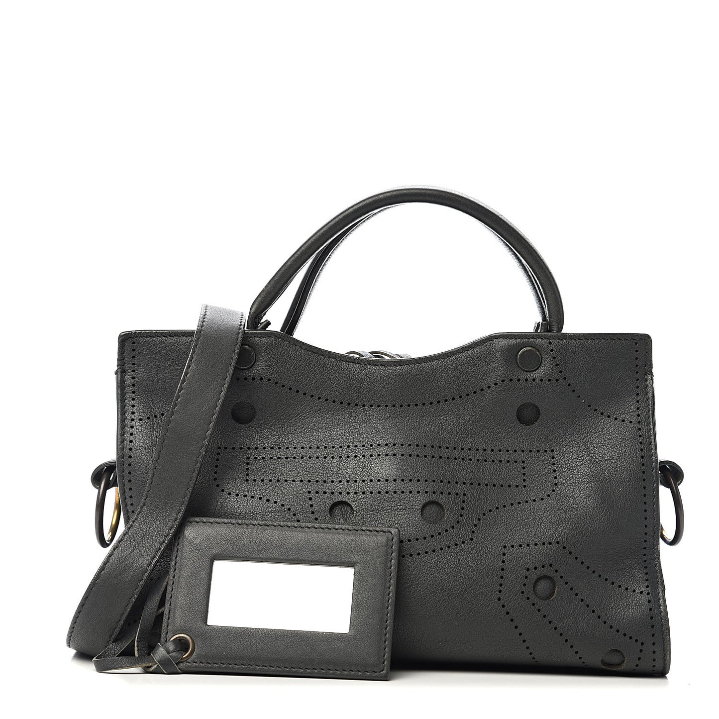 Veau Soyeux Perforated Blackout Hardware Mini City Gris Fossile