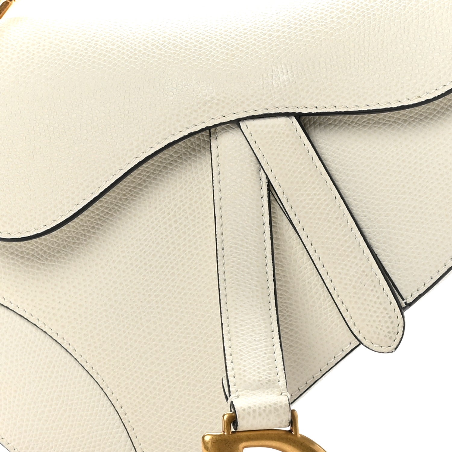 Christian Dior Grained Calfskin Mini Saddle Bag White 8 of 10