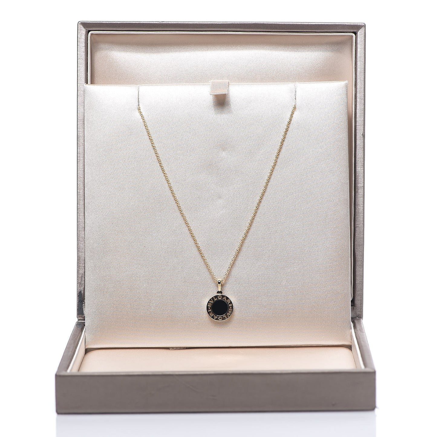 18K Yellow Gold Black Onyx BVLGARI BVLGARI Pendant Necklace