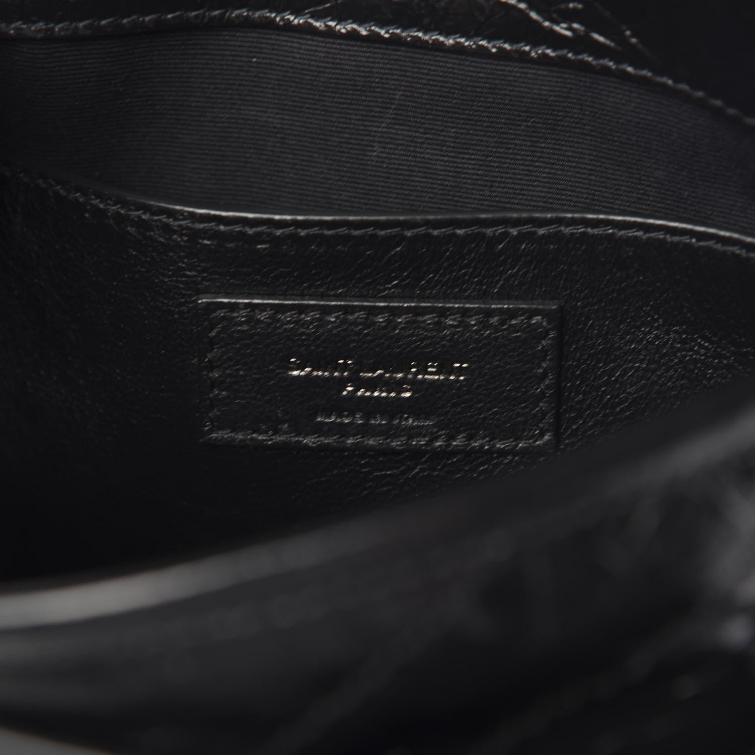 Saint Laurent Crinkled Calfskin Matelasse Monogram Baby Niki Chain Satchel Black 6 of 9