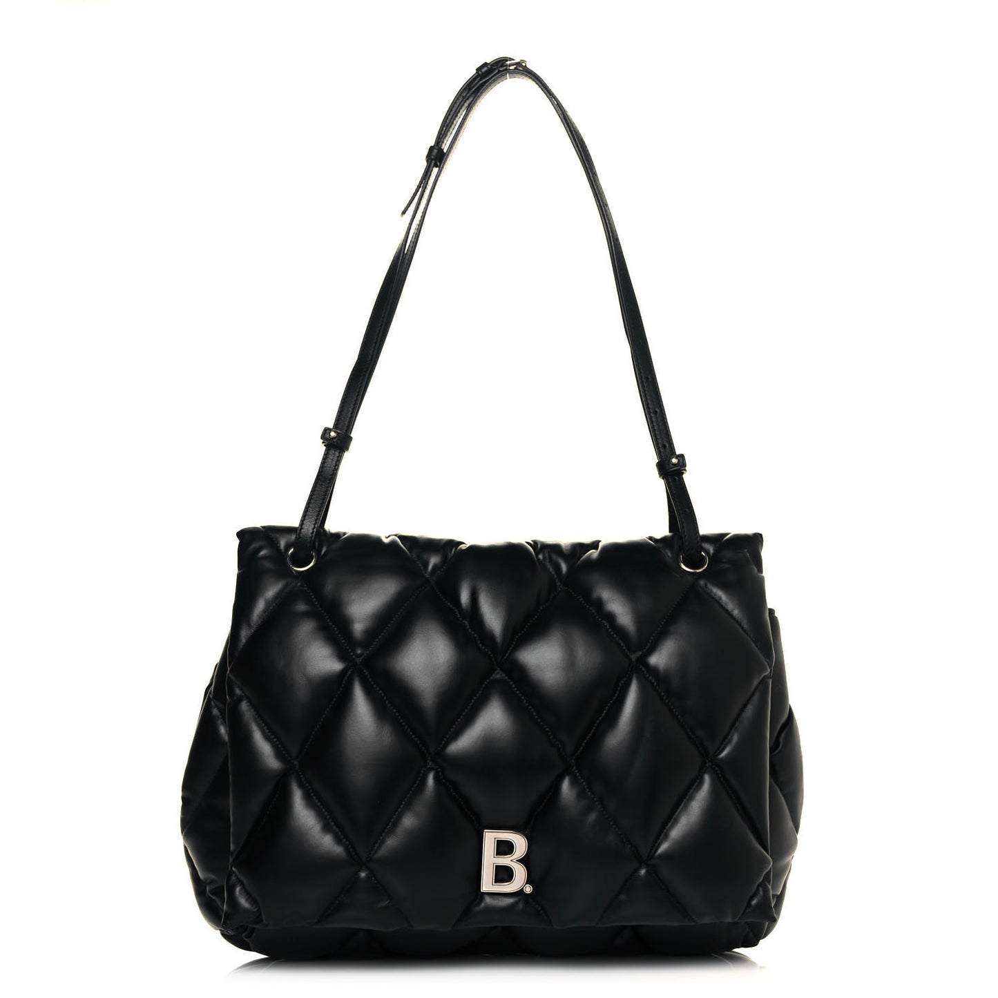 Nappa Calfskin Quilted Large Touch Shoulder Bag Black