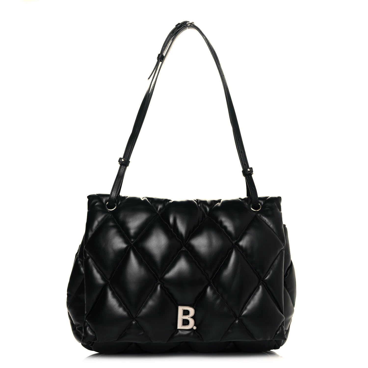 Balenciaga Nappa Calfskin Quilted Large Touch Shoulder Bag Black 1 of 18