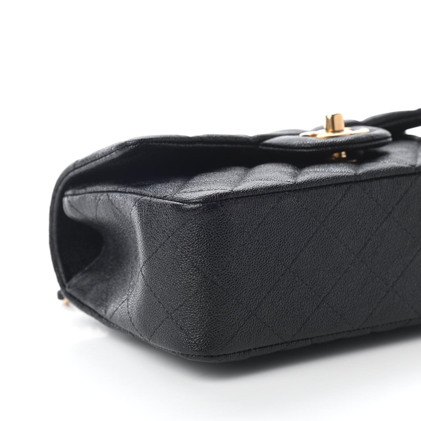 Caviar Quilted Mini Top Handle Rectangular Flap Black