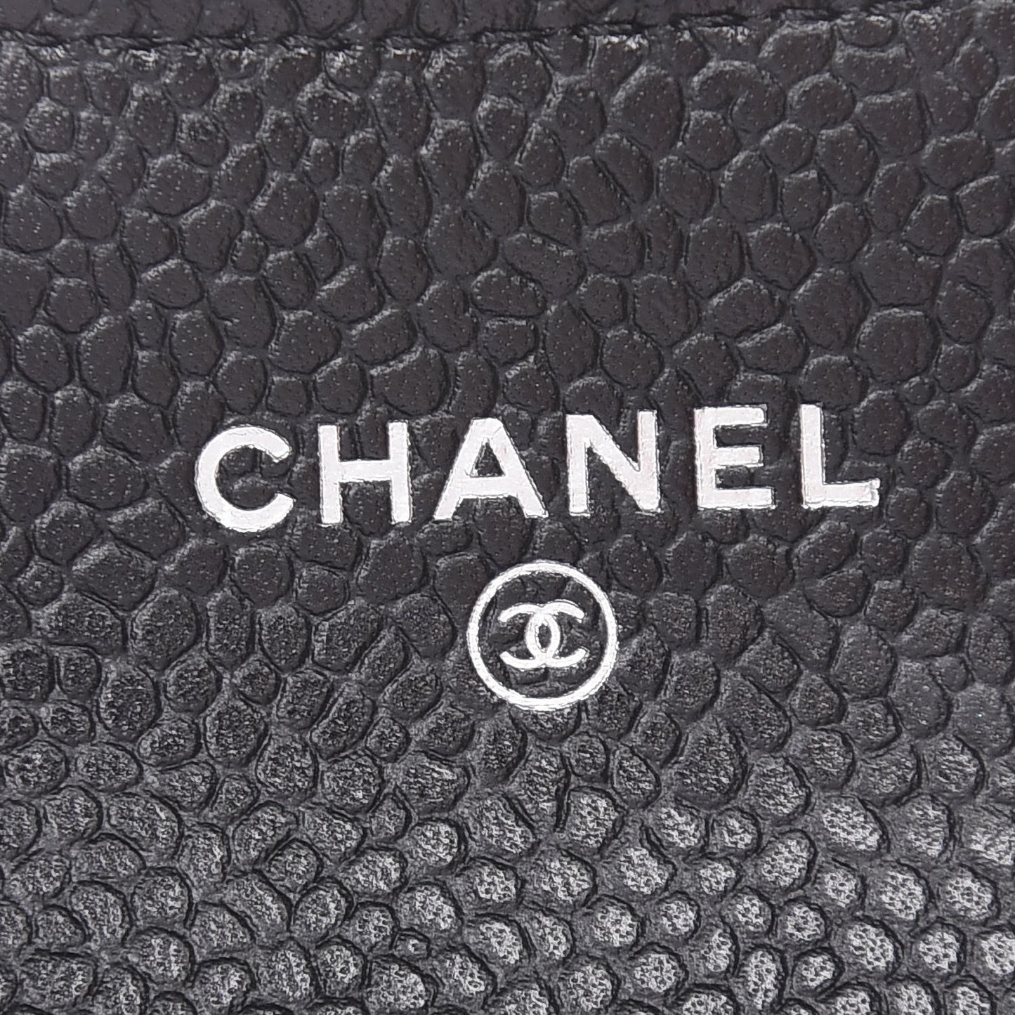Caviar Quilted Flap Card Holder Black