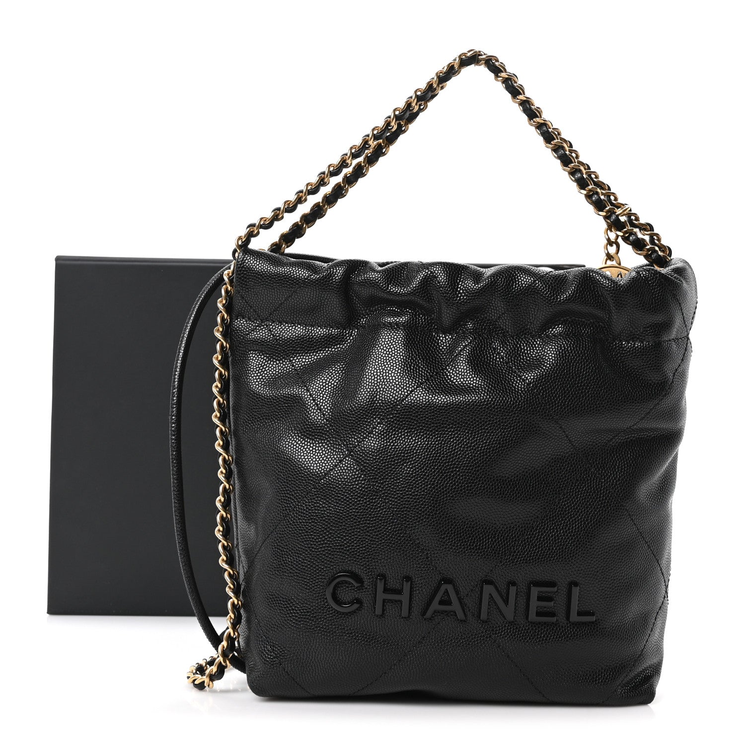 Chanel Shiny Caviar Quilted Monochrome Mini Chanel 22 Black 11 of 11