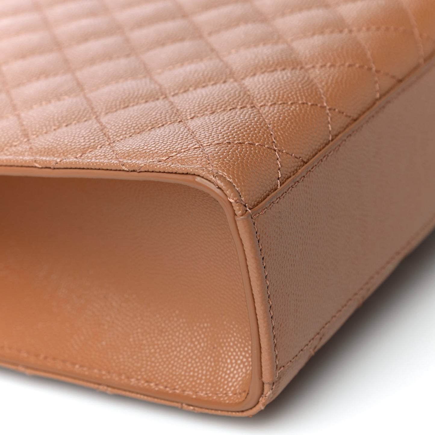 Grain De Poudre Textured Mixed Matelasse Triquilt Large Monogram Satchel Dune