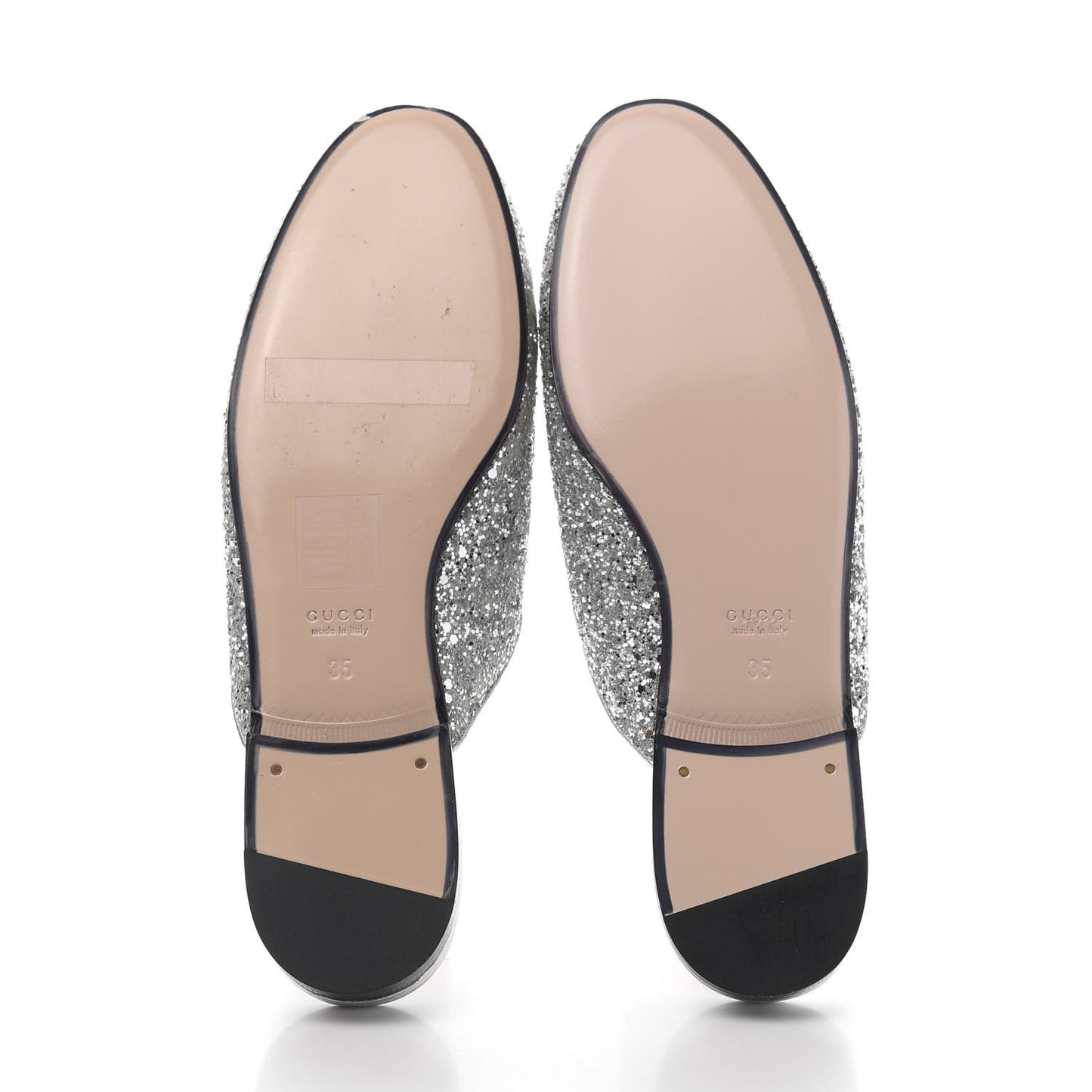 Glitter Womens Princetown Slippers 35 Silver