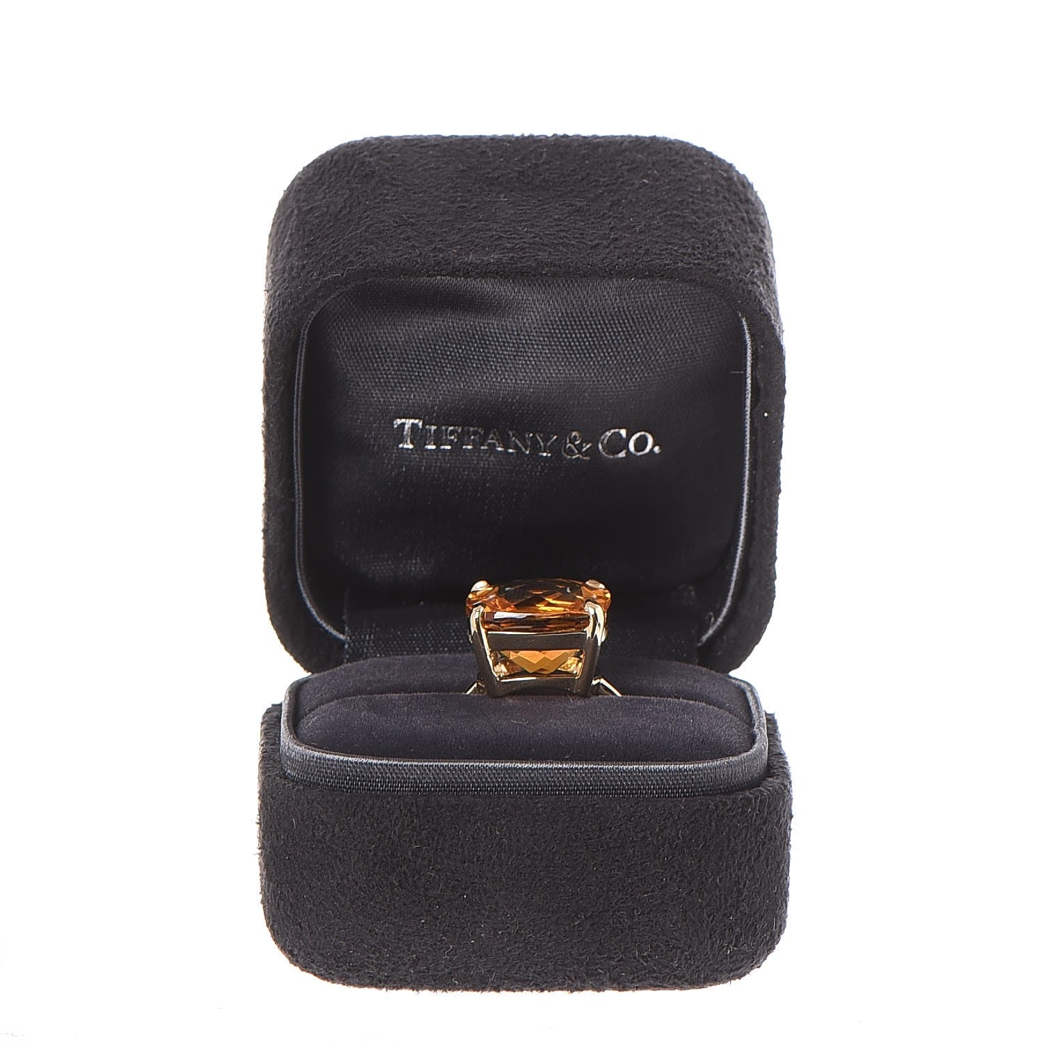 Tiffany 18K Yellow Gold Citrine Sparklers Cocktail Ring 53 6.25 7 of 7