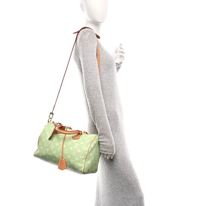 Louis Vuitton Calfskin Monogram Speedy P9 Bandouliere 30 Frozen Lime Vert Clair 2 of 14