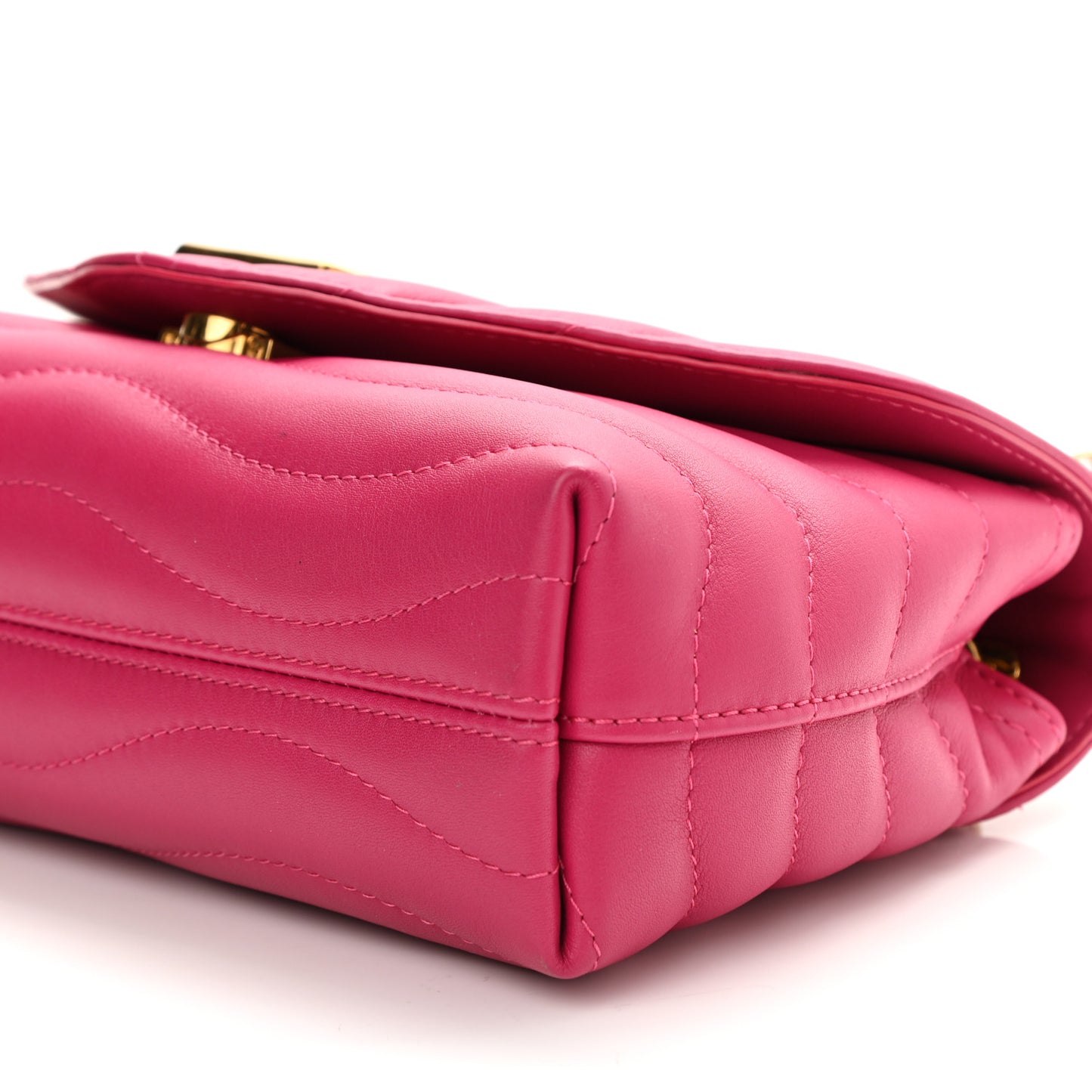Calfskin LV New Wave Chain Bag Rose Freesia