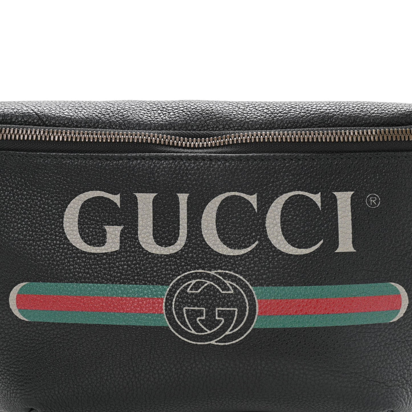 Grained Calfskin Logo Belt Bag Black
