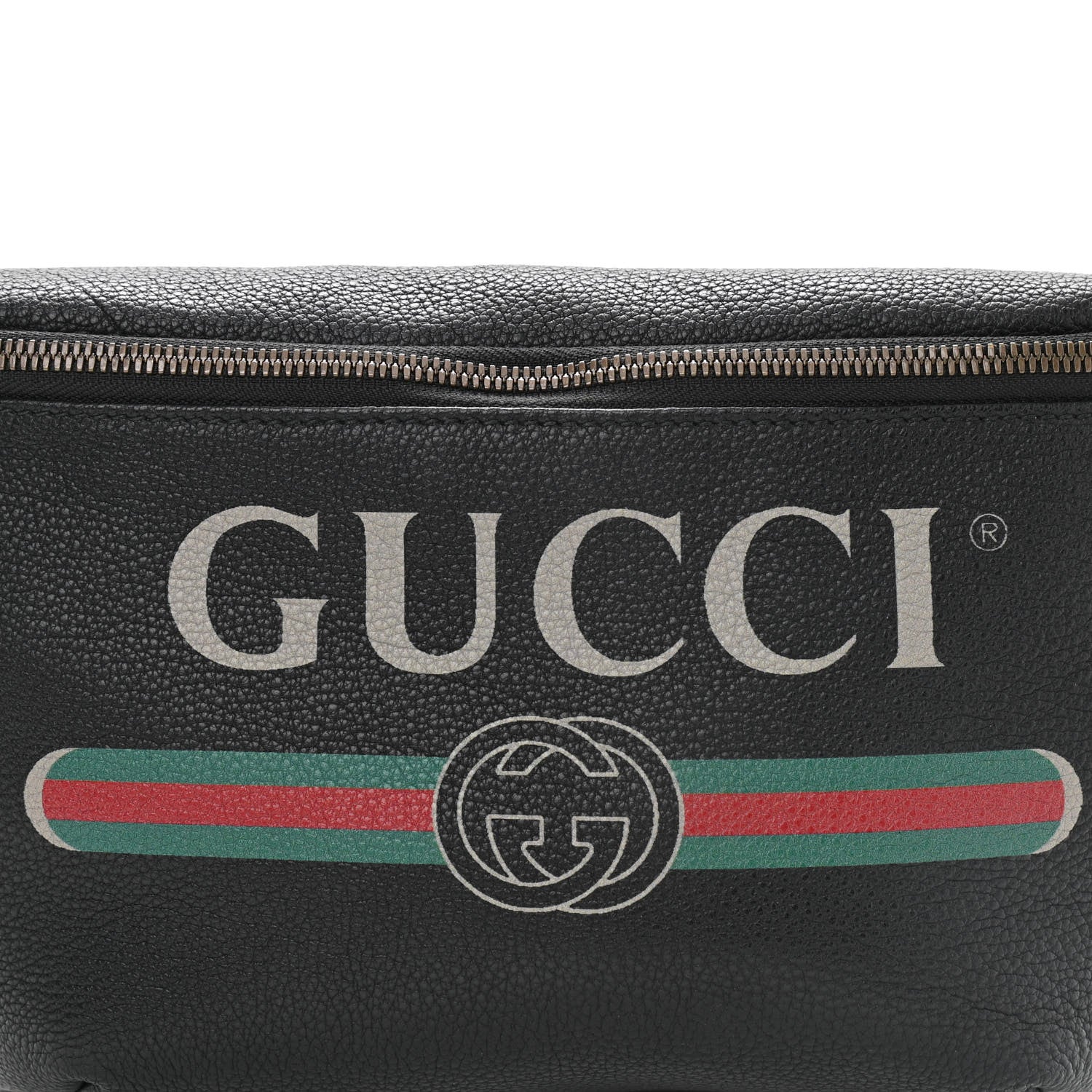 Gucci Grained Calfskin Logo Belt Bag Black 8 of 10