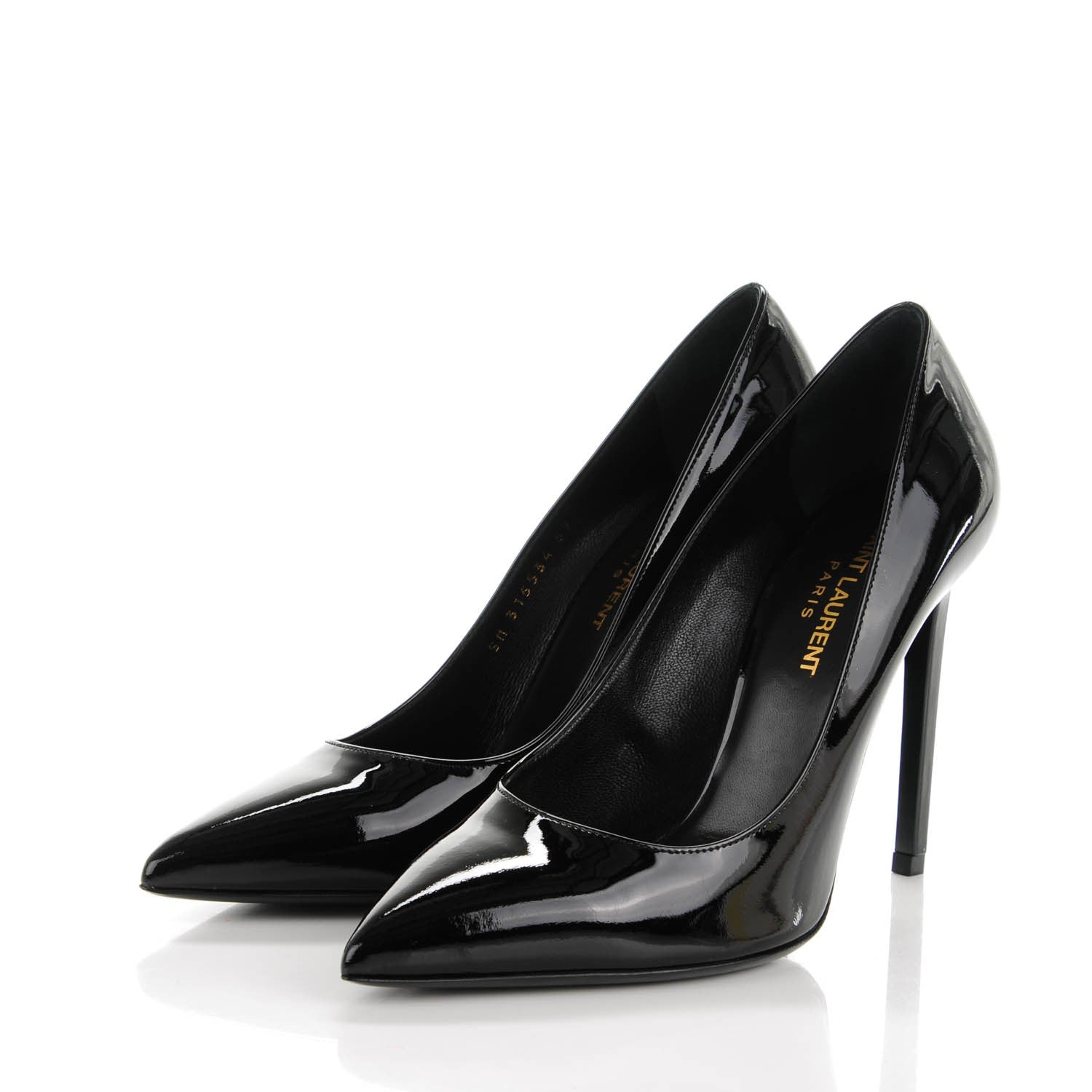 Saint Laurent Patent Classic Paris 105 Escarpin Pumps 39 Black 3 of 8