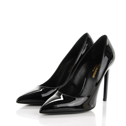 Saint Laurent Patent Classic Paris 105 Escarpin Pumps 39 Black 3 of 8