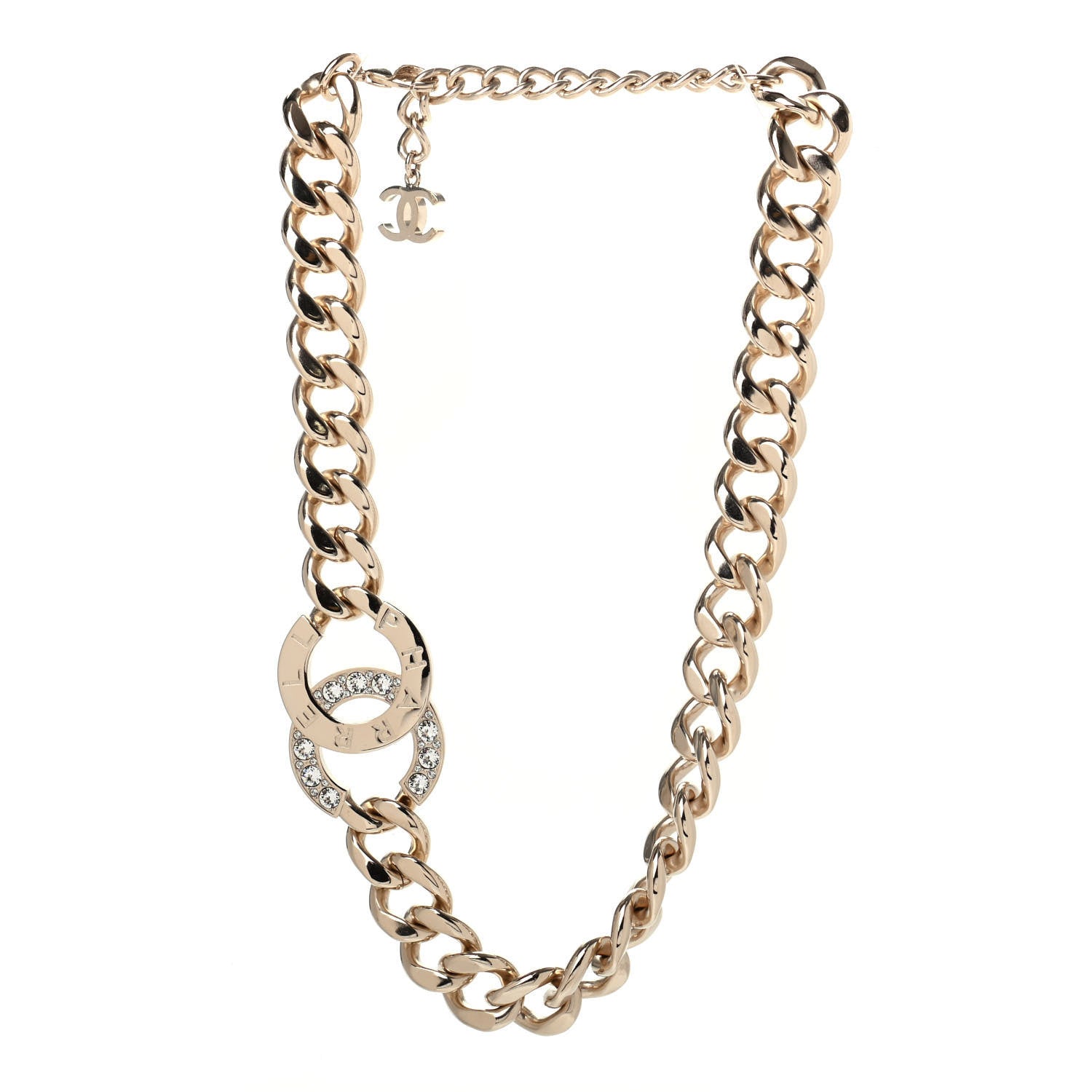 Chanel x Pharrell Williams Crystal CC Necklace Gold 2 of 4