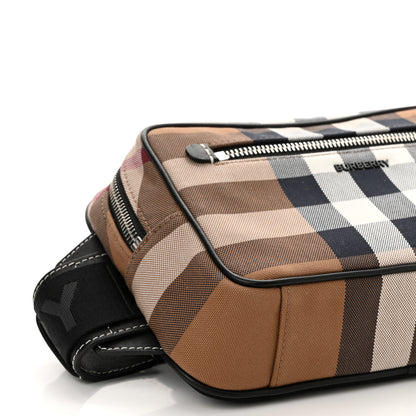 Burberry Cotton Calfskin Check Print Belt Bag Light Brown 9 of 10