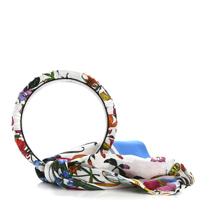 Gucci Silk Twill Flora Print Headband White 1 of 5