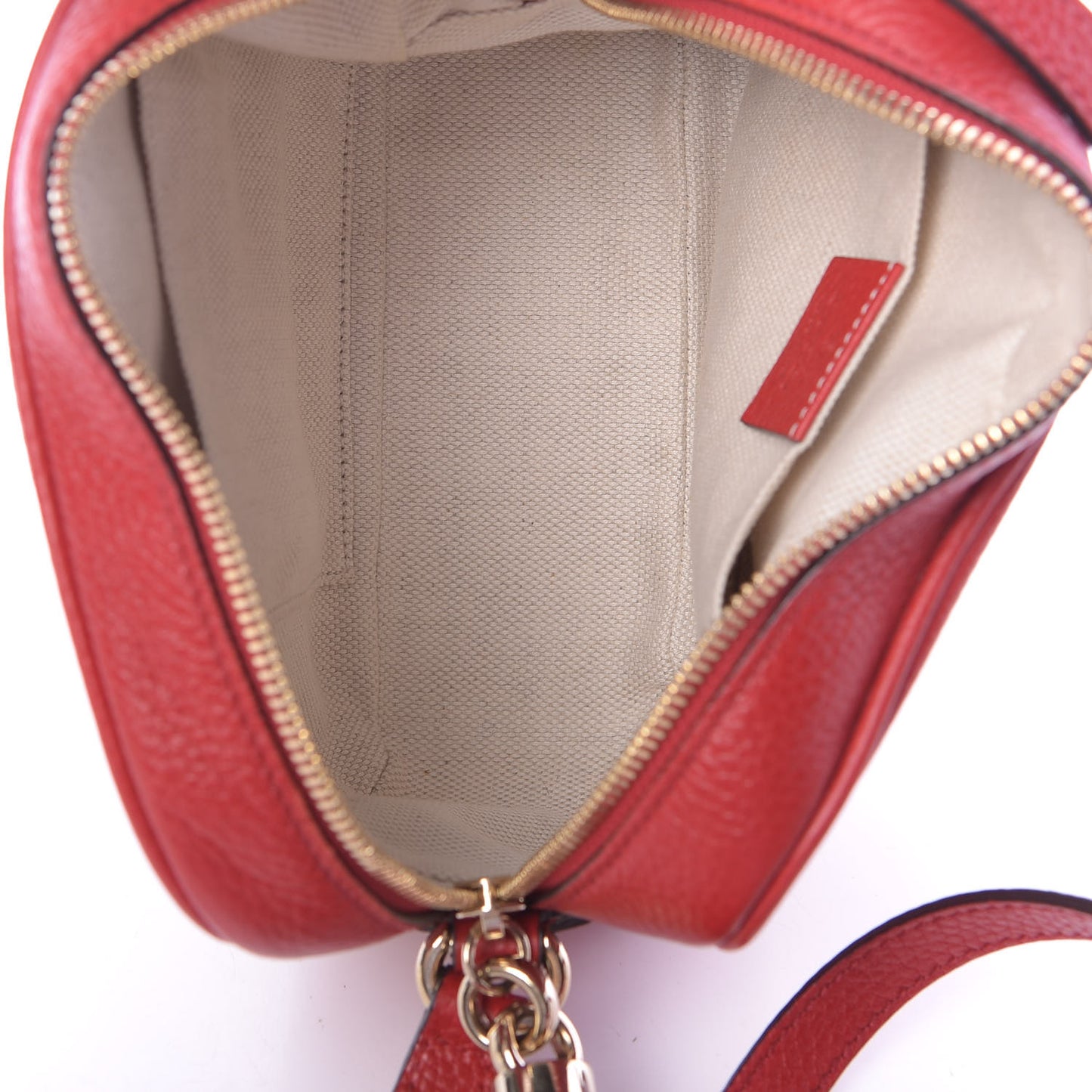 Pebbled Calfskin Small Soho Disco Bag Vibrant Red