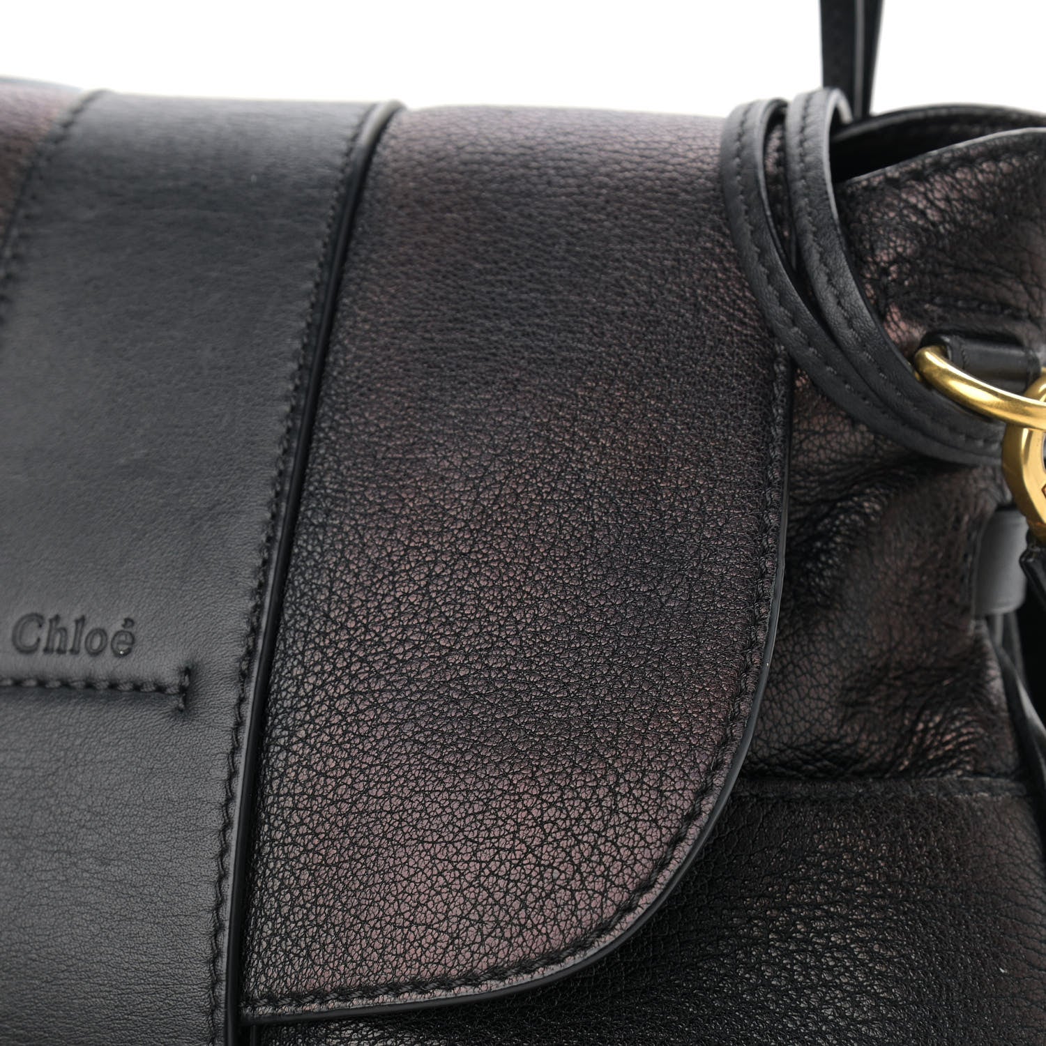 Chloe Grained Lambskin Calfskin Medium Lexa Shoulder Bag Black 9 of 12