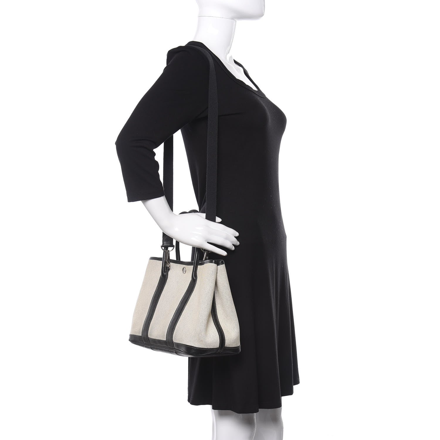 Hermes Twill D H Negonda Garden Party 30 TPM Ecru Black 2 of 9