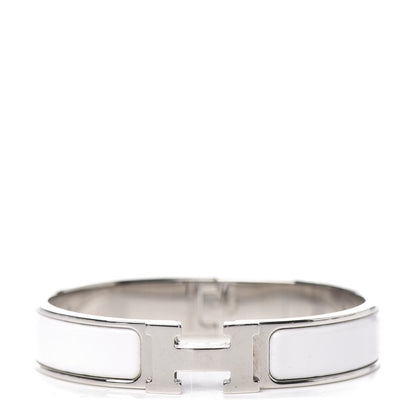Hermes Enamel Narrow Clic Clac H Bracelet PM White 1 of 5