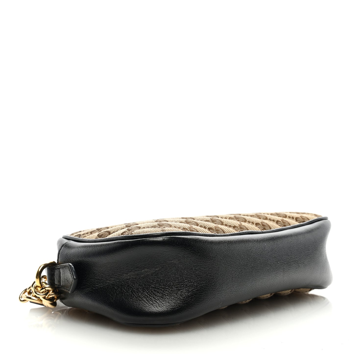 Monogram Matelasse Diagonal Small GG Marmont Chain Shoulder Bag Beige Black