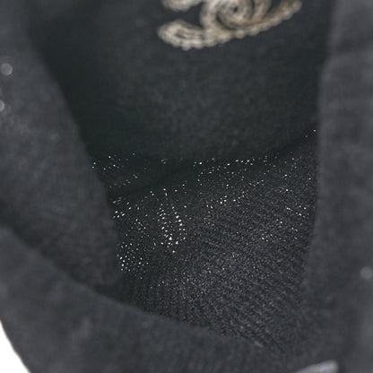Chanel Cashmere CC Beanie Hat Black 4 of 5