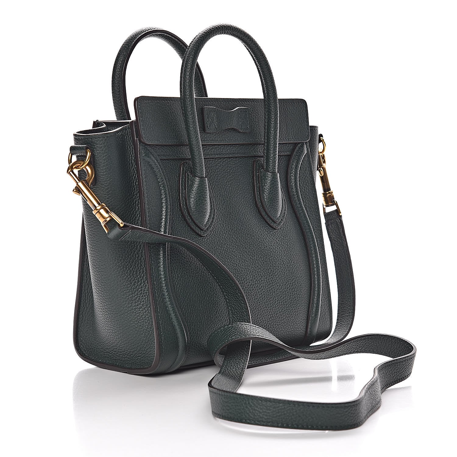 Celine Drummed Calfskin Nano Luggage Amazone 3 of 10
