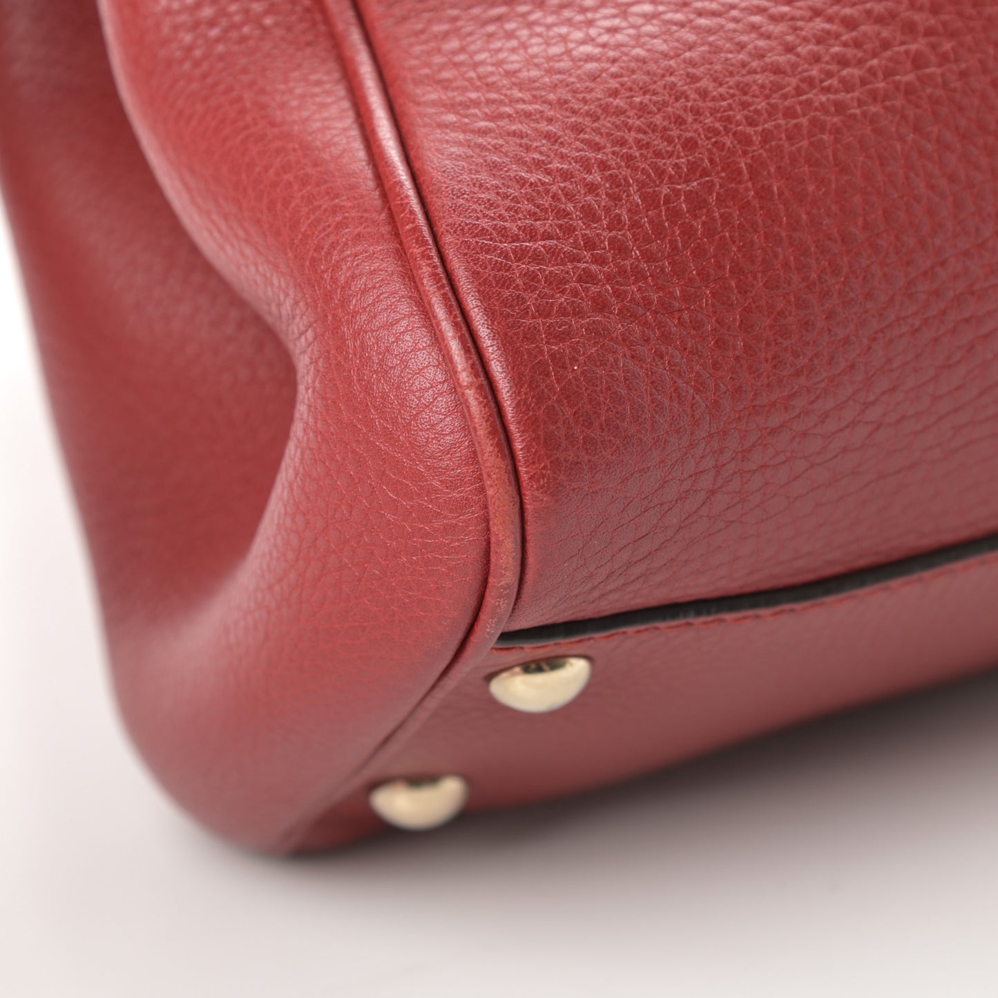 Calfskin Small Bamboo Shopper Tote Red