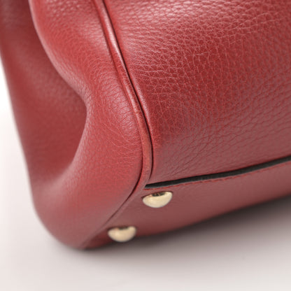 Gucci Calfskin Small Bamboo Shopper Tote Red 12 of 13