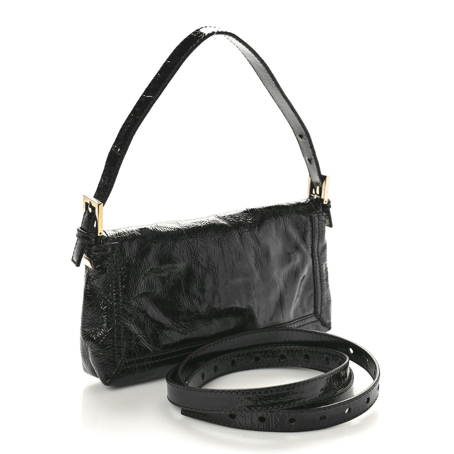 Vitello Naplak Medium Convertible Baguette Black